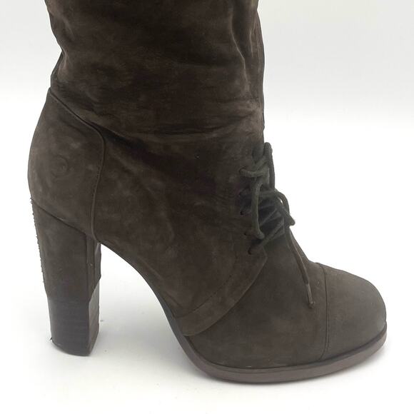 BRONX Charley Nubuck Leather Knee High Boots Knee-high lace-up soft size  8 - Picture 6 of 12